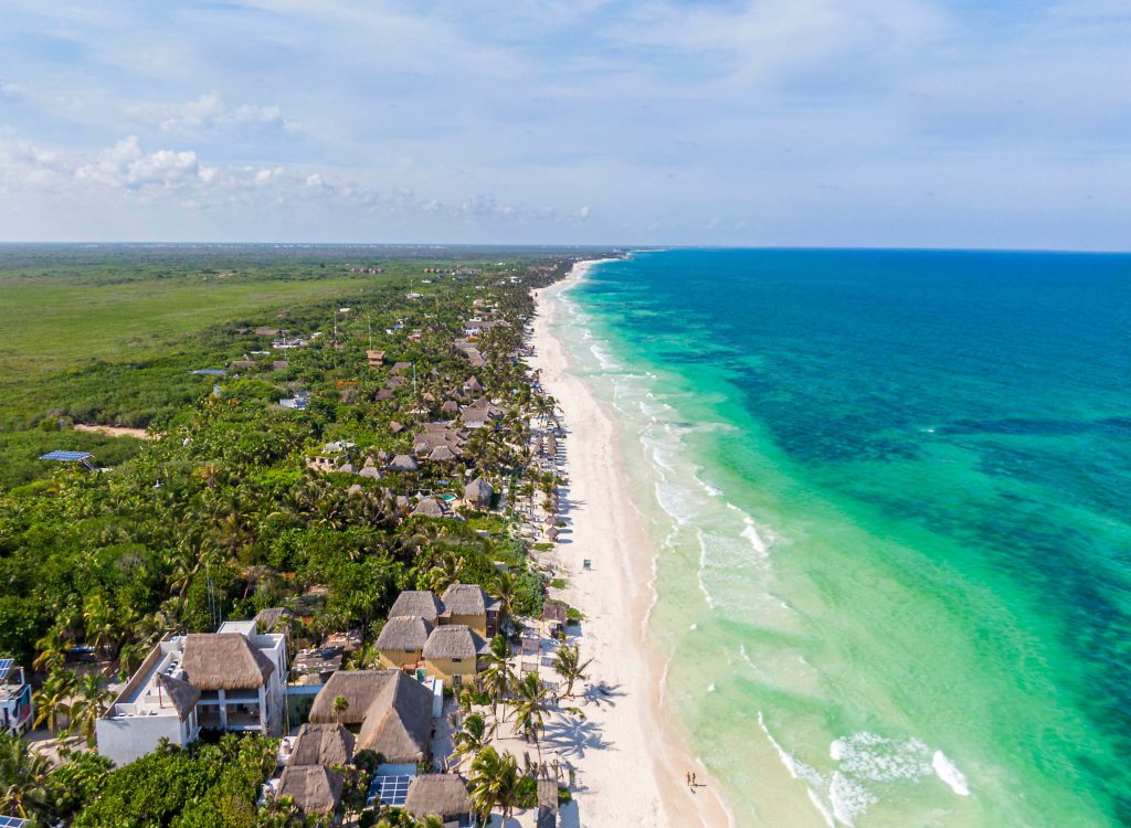 Beach in Tulum's hotel zone