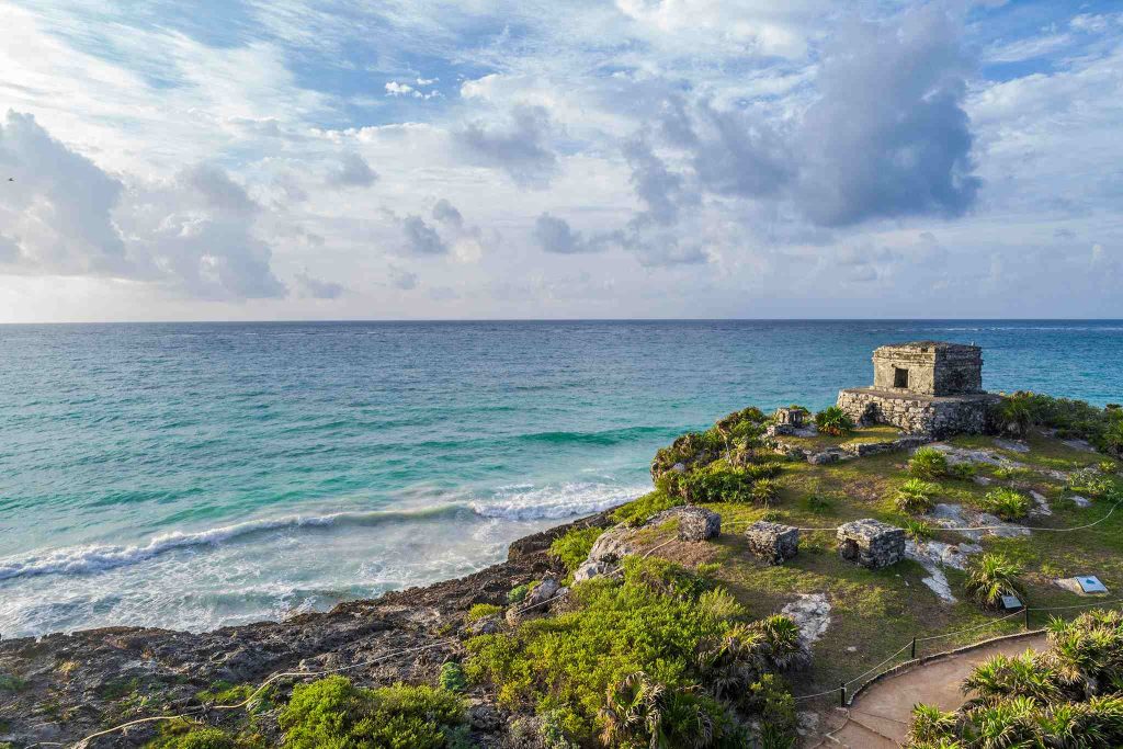 Tulum archaeological site seen from above