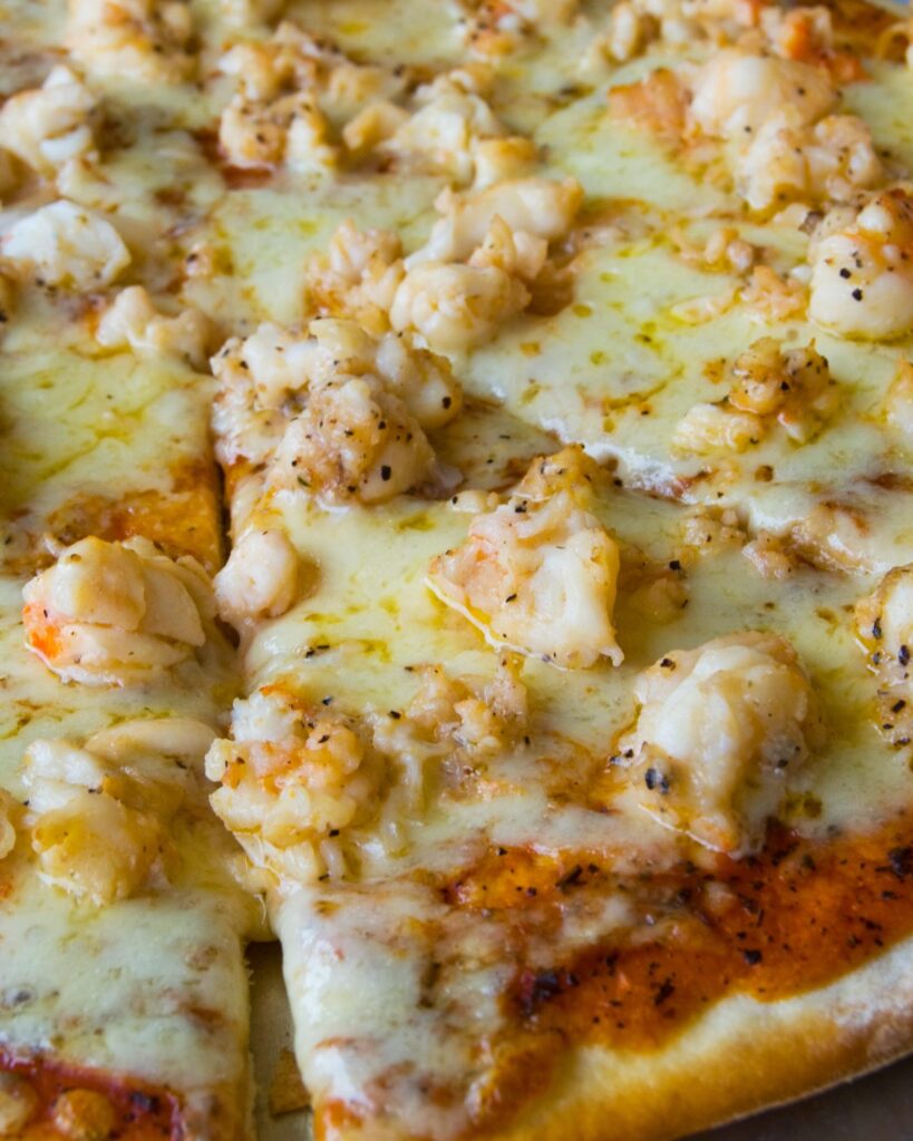 Lobster pizza, a Holbox classic