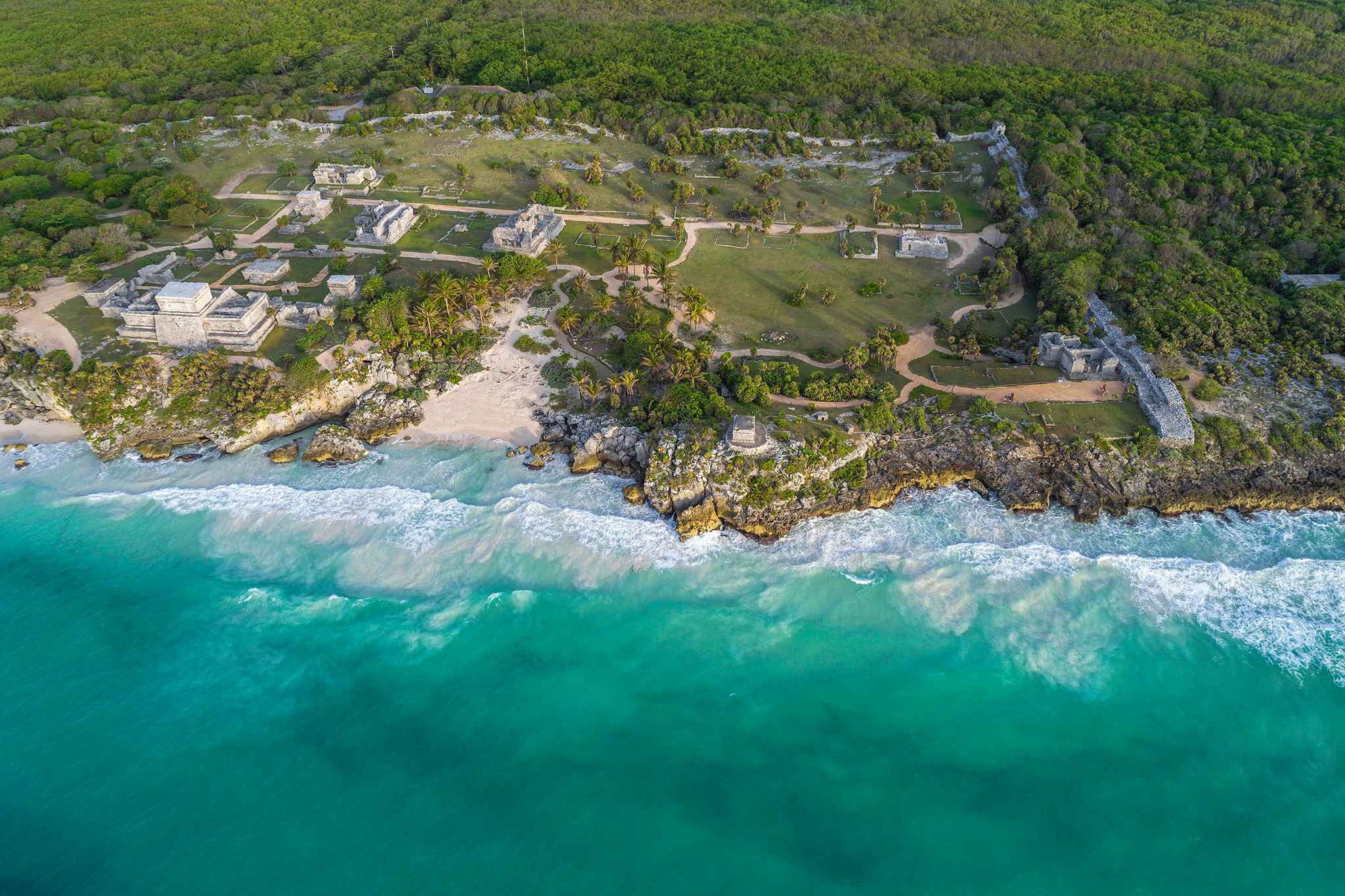 Aerial Riviera Maya beach — Tulum and La Veleta corridor