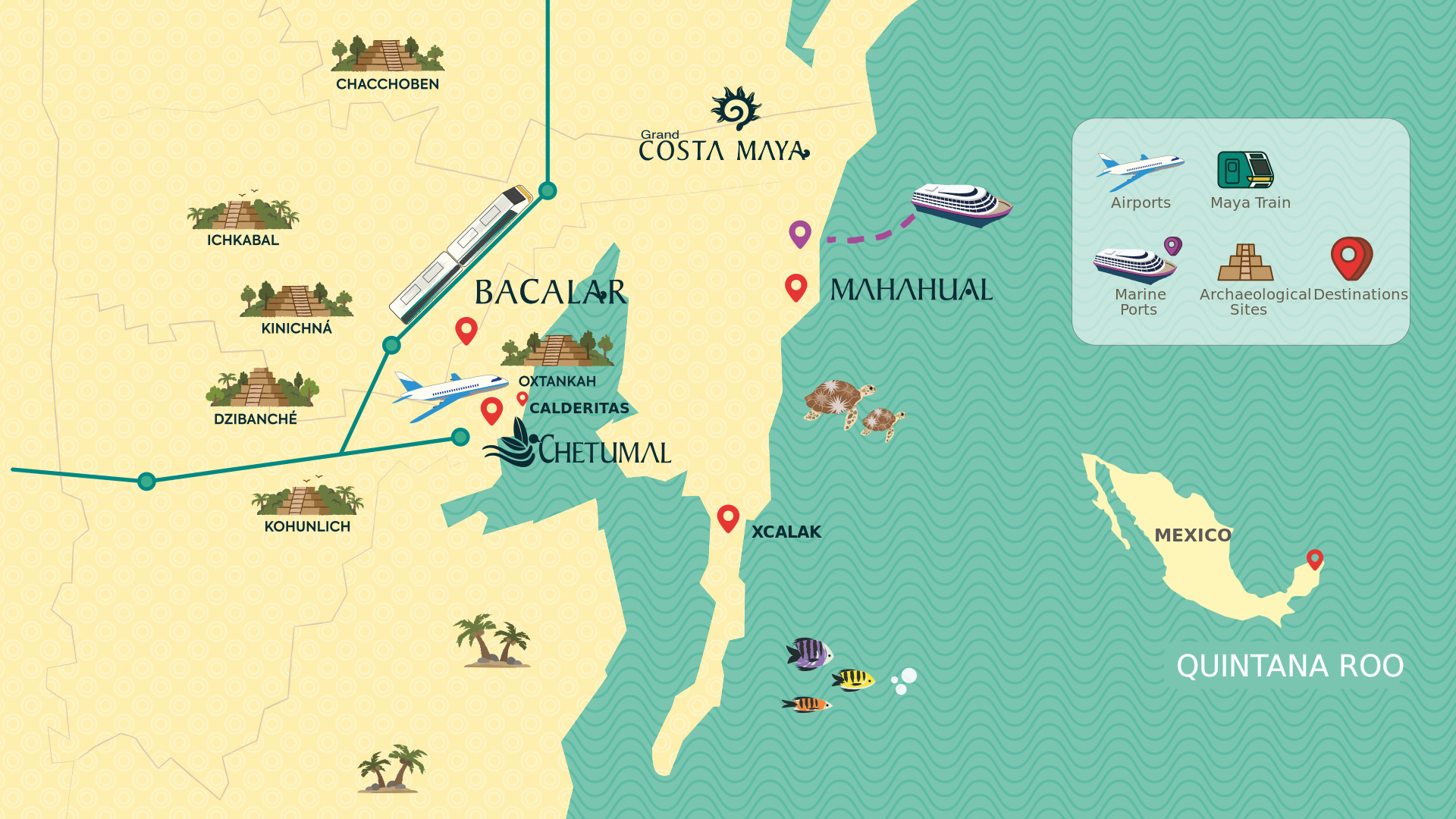 Mapa Arqueológico Costa Maya – Quintana Roo